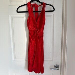 Zara Vibrant Red Backless Dress
